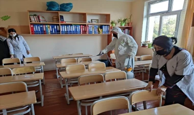 Bakı məktəblərində dezinfeksiya işlərinə başlanılıb - FOTO