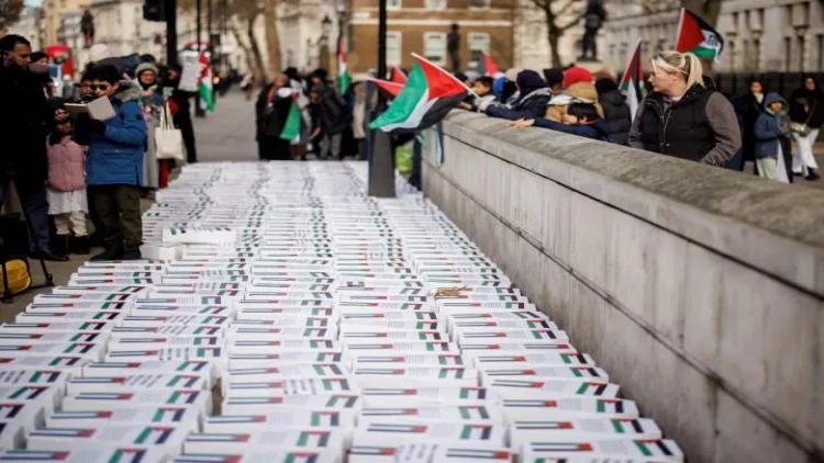 Londonda Fələstinə belə dəstək oldular - FOTOlar