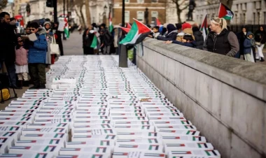 Londonda Fələstinə belə dəstək oldular - FOTOlar