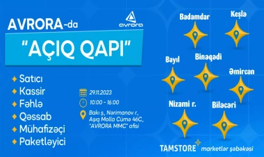 Avrora şirkəti işçi qəbulu üçün 