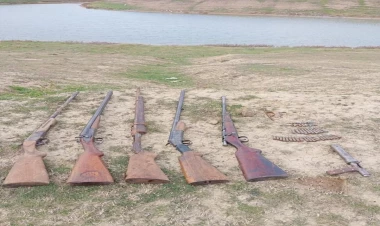 Qobustanda ƏMƏLİYYAT: Xeyli sayda silah-sursat aşkar edildi - FOTO