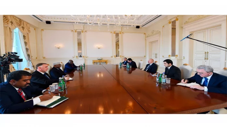 İlham Əliyev Hissein Brahim Tahanı qəbul edib - VİDEO