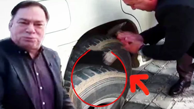 ATV-nin efirində Əlikramın avtomobilinin təkərini DEŞDİLƏR - VİDEO