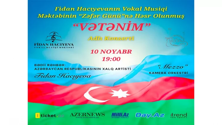 Zəfər Günü münasibətilə Fidan Hacıyevanın Vokal Musiqi Məktəbinin konserti keçiriləcək