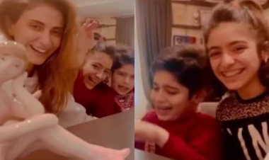 Leyla Quliyeva övladları ilə birlikdə çalıb oxudu - VİDEO