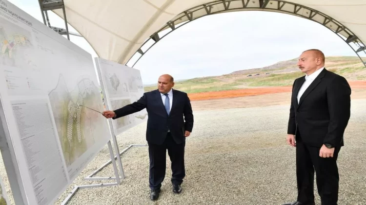 Prezident Füzulinin Cuvarlı kəndinin təməlini qoyub - VİDEO - FOTO