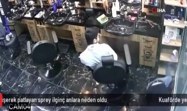 Kişi salonunda iş qəzası gülməli anlara çevrildi - VİDEO