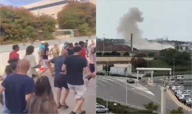 HƏMAS Ben Qurion Beynəlxalq aeroportuna raket atdı - VİDEO