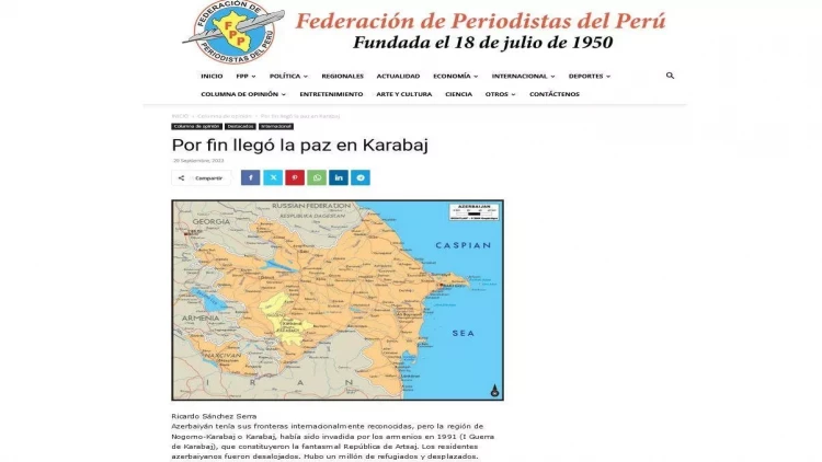 Peru nəşri ermənilərin Azərbaycan ərazisindəki vəhşiliklərindən yazdı
