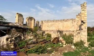 Şuşanın Malıbəyli kəndindəki məsciddə erməni vandalizmi - VİDEO