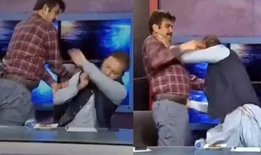 Canlı efirdə əlbəyaxa oldular - VİDEO