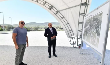 Prezident Cəbrayılda inzibati binanın təməlinin qoyulmasında iştirak edib - VİDEO - FOTO