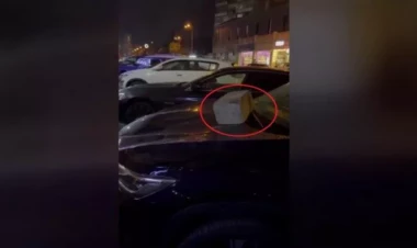 Bakıda ŞOK OLAY: Yeni aldığı avtomobilin üzərinə mişar daşı atdılar - VİDEO