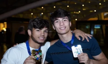 Avropa çempionatında uğur qazanan gənc cüdoçular Vətənə qayıtdılar - FOTO