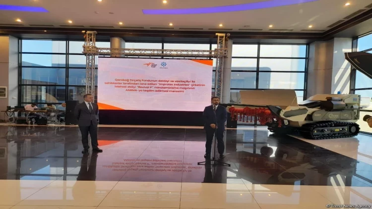 Azərbaycan istehsalı olan minatəmizləmə maşını ANAMA-ya təqdim olundu - FOTO