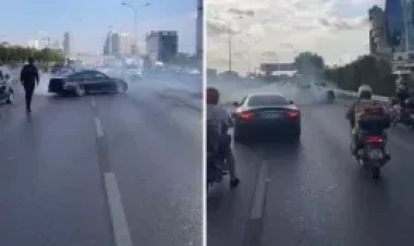 Toy karvanı nəqliyyatı iflic etdi - Yolu kəsib, “drift etdilər” - VİDEO