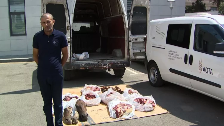 Cəlilabadda ölü at ətini mal əti adı altında satan şəxs saxlanıldı - FOTO