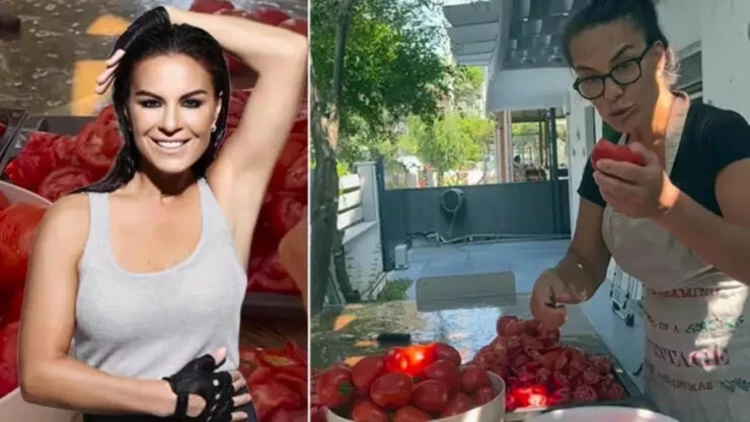 Məşhur aktrisa qışlıq pomidor hazırladı - FOTO