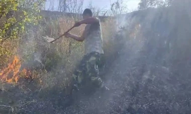 Şamaxıda dağlıq ərazi yanır - VİDEO - FOTO