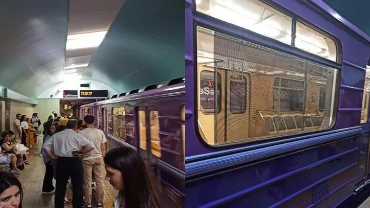 Bakı metrosunda qatarda nasazlıq yarandı - FOTO