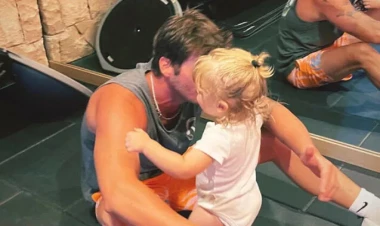 Kıvanç oğlu ilə məşq edir - FOTO