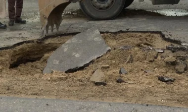 Bakkıda yol çökdü - VİDEO