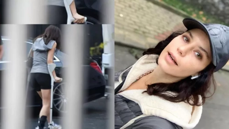 Məşhur aktrisa konsertə əsa ilə getdi - FOTO