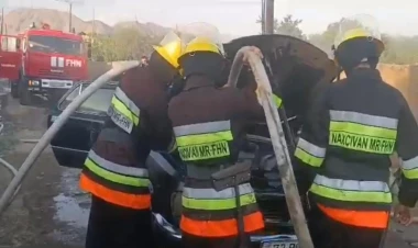 Sədərəkdə avtomobil yanıb