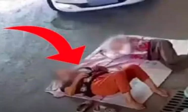 Qadının başının üstündən maşın keçdi, heçnə olmadı - VİDEO