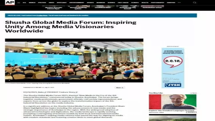 Dünya mediası Prezident İlham Əliyevin Şuşa Qlobal Media Forumundakı çıxışına xüsusi maraq göstərir - FOTO