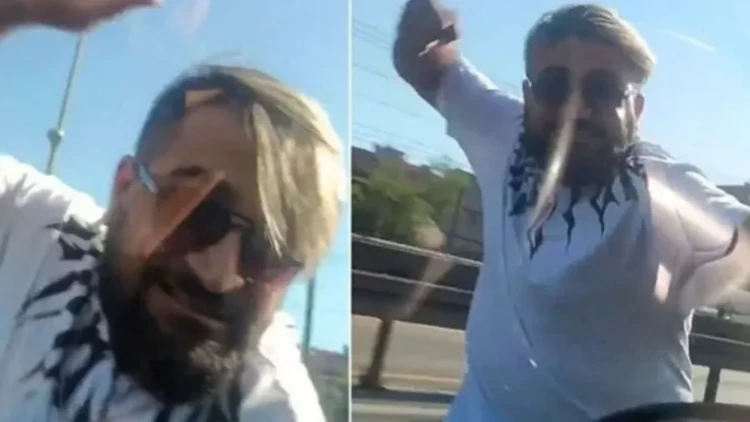 Hamilə qadının maşınına hücum edən şəxs həbs edilib - VİDEO