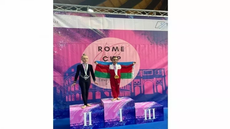 Azərbaycan gimnastları Romada qızıl medal qazanıblar - FOTO