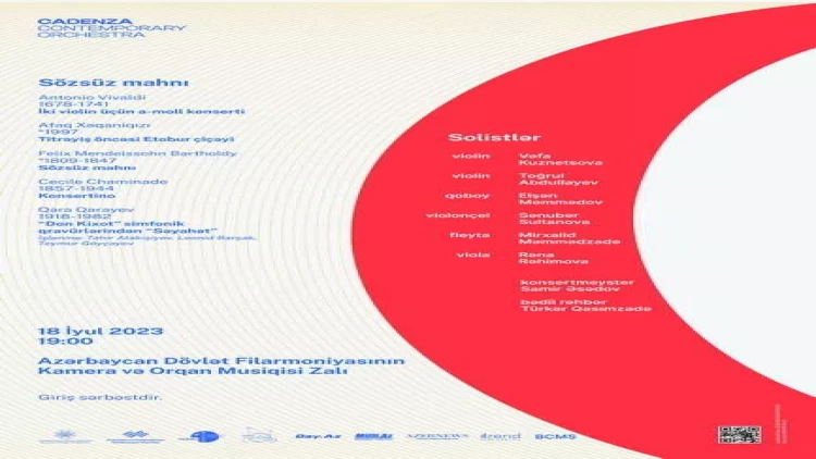 Cadenza Contemporary Orchestra mövsümün bağlanış konsertinə hazırlaşır