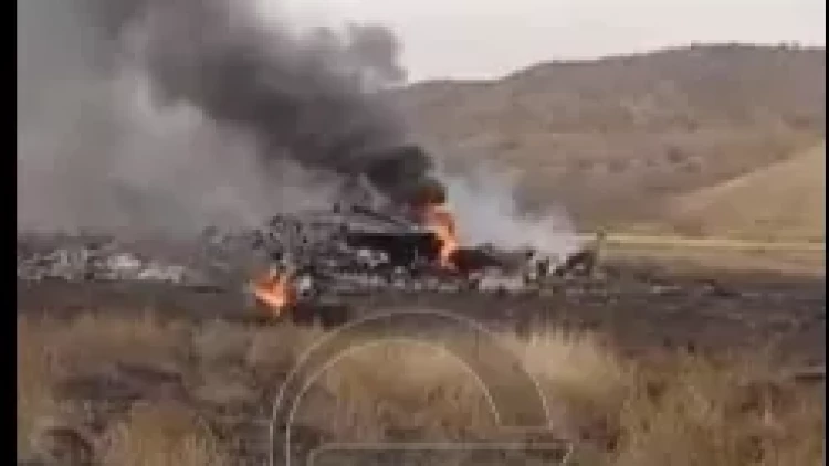 Təyyarənin qəzaya düşdüyü yerdən görüntülər - VİDEO