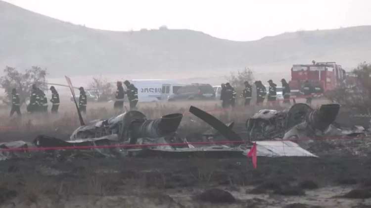 Təyyarənin qəzaya uğradığı yerdən yeni görüntülər - VİDEO