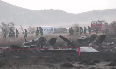 Təyyarənin qəzaya uğradığı yerdən yeni görüntülər - VİDEO