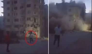 Atdığı daşla 8 mərtəbəli binanı dağıdan adam işin sirrini açıqladı - VİDEO