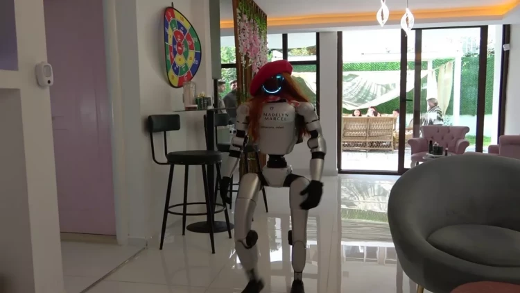 Çindən gələn robot gözəllik salonunda işə başladı - VİDEO