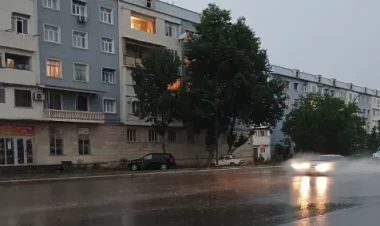 Qərb bölgəsinə güclü yağış yağır - FOTO