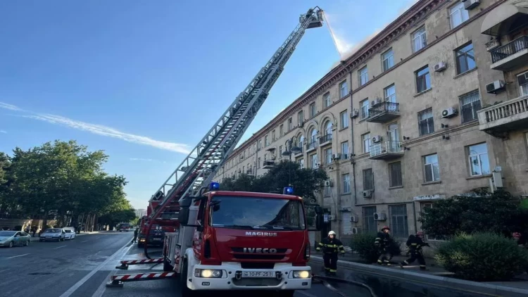 Yasamalda binadakı yanğın söndürüldü - YENİLƏNİB - VİDEO - FOTO
