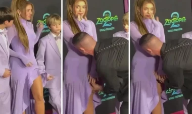 Şakira qırmızı xalçada özünü itirdi: Qəfil gəlib ətəyindən yapışdı - FOTO