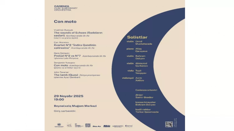 Beyəlxalq Muğam Mərkəzində “Con moto” adlı növbəti konsertini keçirəcək