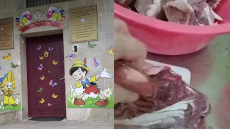 Bu bağçada uşaqlara keyfiyyətsiz ət verilir? - VİDEO - FOTO