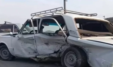 Ucarda qəza - 4 nəfər yaralandı - FOTO