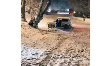 Göygölə güclü qar yağıb - FOTO