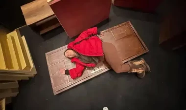 Tanınmış aktrisanın səhnədə başına qapı düşdü - FOTO