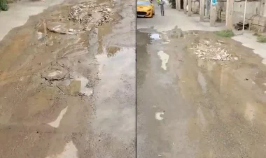 Bakının mərkəzində su borusu partladı - Ərazilər su altında qaldı